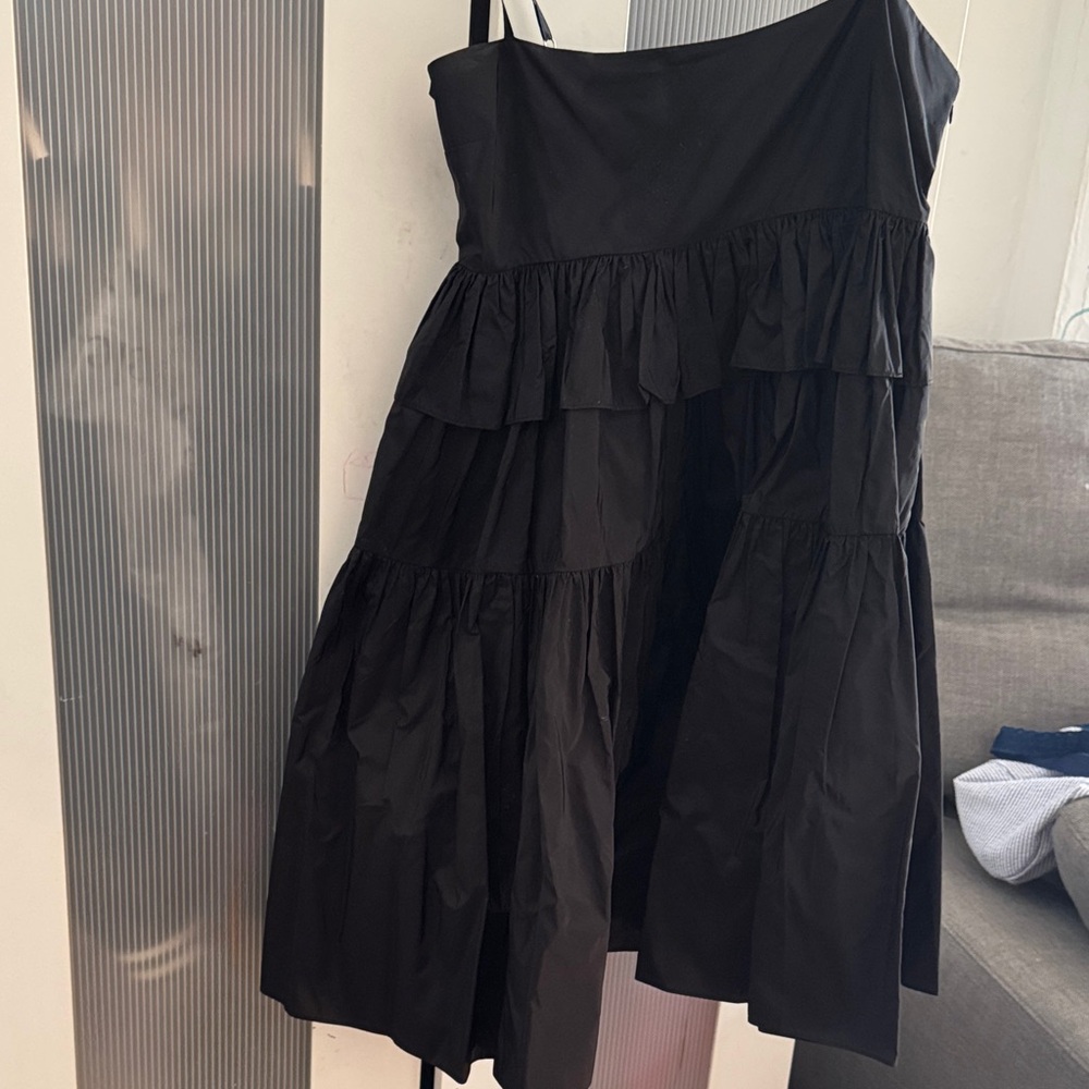 Cynthia Rowley Black One Shoulder Tiered Dress